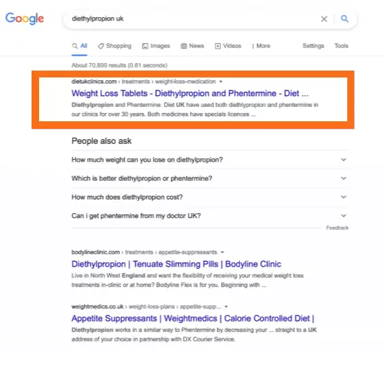 Google Page 1 Rankings