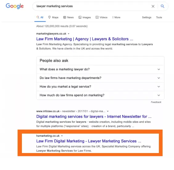 Google Page 1 Rankings